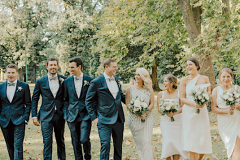 Bridal bouquet and bridesmaides